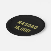 NASDAQ 16000 Beursviering Papieren Bordje (Gekanteld)