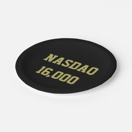 NASDAQ 16000 Beursviering Papieren Bordje (Gekanteld)