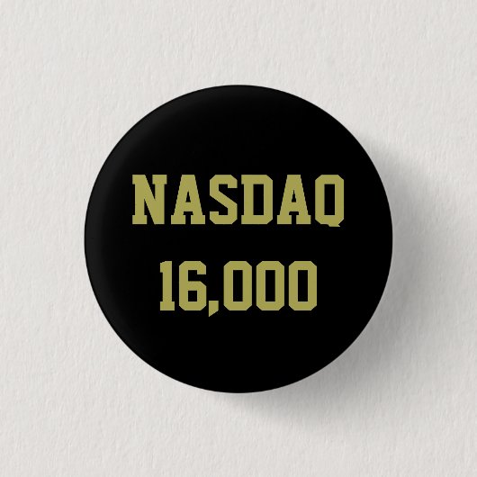 NASDAQ 16000 Beursviering Ronde Button 3,2 Cm (Voorkant)
