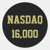 NASDAQ 16000 Beursviering Ronde Sticker (Voorkant)
