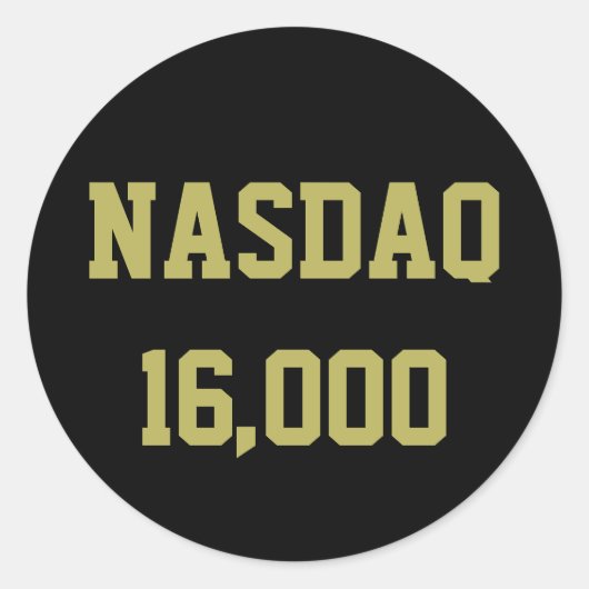NASDAQ 16000 Beursviering Ronde Sticker (Voorkant)