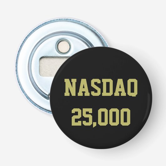 NASDAQ 25000 beursviering Button Flesopener (Voorkant)