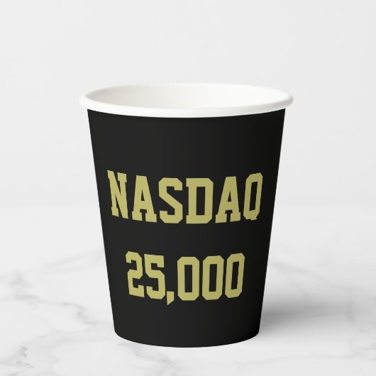 NASDAQ 25000 beursviering Papieren Bekers (Voorkant)