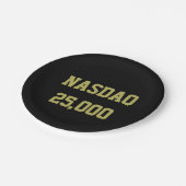 NASDAQ 25000 beursviering Papieren Bordje (Gekanteld)