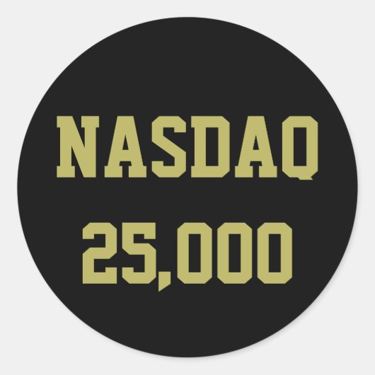NASDAQ 25000 beursviering Ronde Sticker (Voorkant)