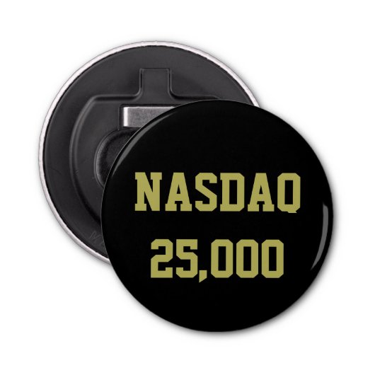 NASDAQ 25000 Stock Market Celebration Button Flesopener (Voorkant)