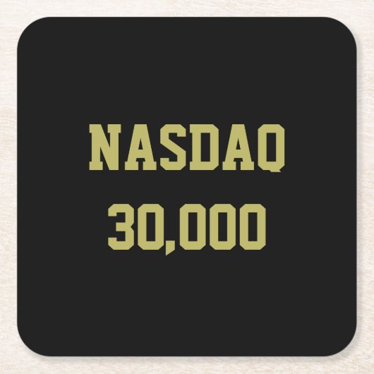 NASDAQ 30000 Aandelenmarkt Viering Kartonnen Onderzetters (Voorkant)