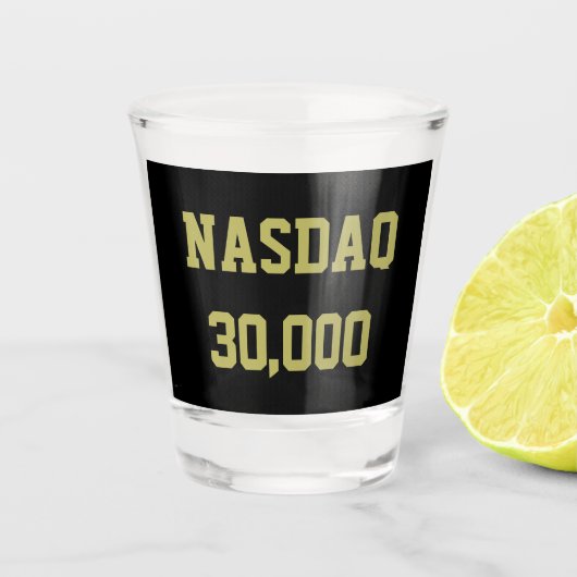 NASDAQ 30000 Aandelenmarkt Viering Shot Glas (Voorkant)