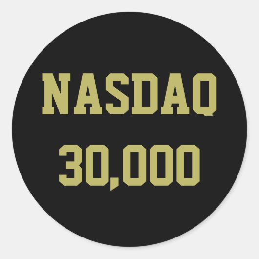 NASDAQ 30000 beursviering Ronde Sticker (Voorkant)