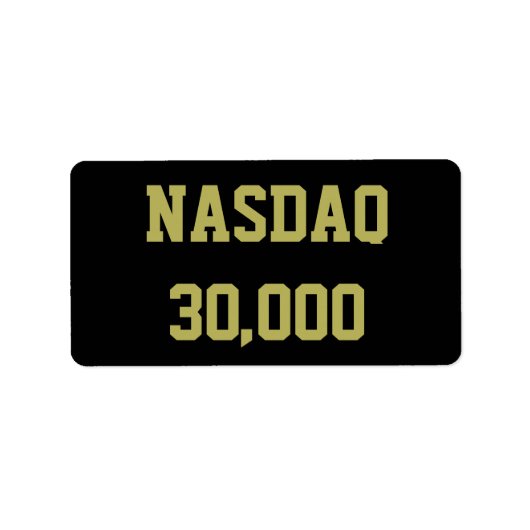 NASDAQ 30000 Stock Market Celebration Etiket (Voorkant)