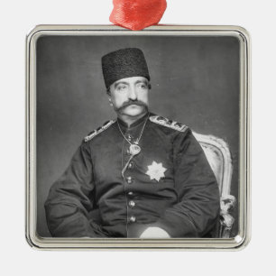 Naser al-Din Shah Qajar van Perzië Metalen Ornament