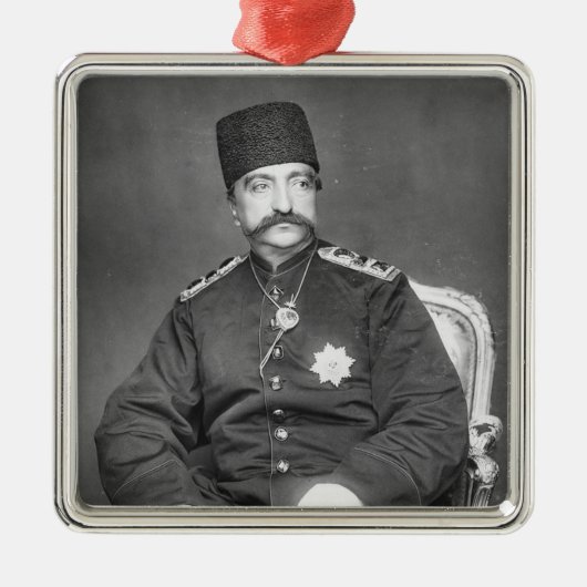 Naser al-Din Shah Qajar van Perzië Metalen Ornament (Voorkant)