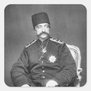 Naser al-Din Shah Qajar van Perzië Vierkante Sticker
