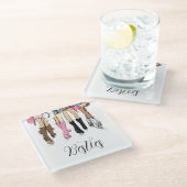 Nash Bash Bachelorette Mode Cowboylaarzen Glazen Onderzetter (Schuin)