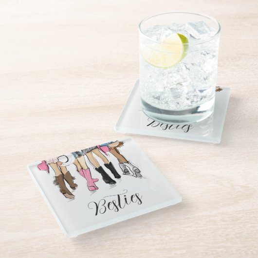 Nash Bash Bachelorette Mode Cowboylaarzen Glazen Onderzetter (Schuin)