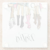 Nash Bash Bachelorette Mode Cowboylaarzen Glazen Onderzetter (Achterkant)