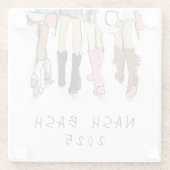 Nash Bash Bruidsmeisje Mode Cowboylaarzen Glazen Onderzetter (Achterkant)