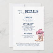 Nash Bash Cowgirl Bachelorette Party Weekend Kaart (Achterkant)