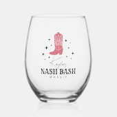 Nash Bash Cowgirl Bachelorette Party Wijnglas Zonder Voet (Voorkant)