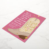 Nash Bash Cowgirl Boot Bachelorette Party Folie Uitnodiging (Gedraaid)