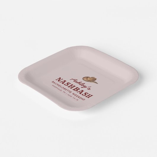 Nash Bash Nashville Afscheidsparty Weekend Papieren Bordje (Gebogen)