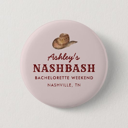 Nash Bash Nashville Bachelorette-feestweekend Ronde Button 5,7 Cm (Voorkant)