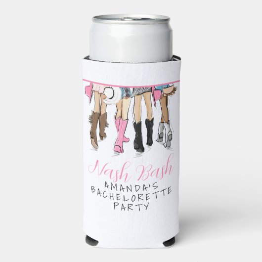 Nash Bash Nashville Bachelorette Mode Custom Seltzer Blikjeskoeler (Seltzer Voorkant)