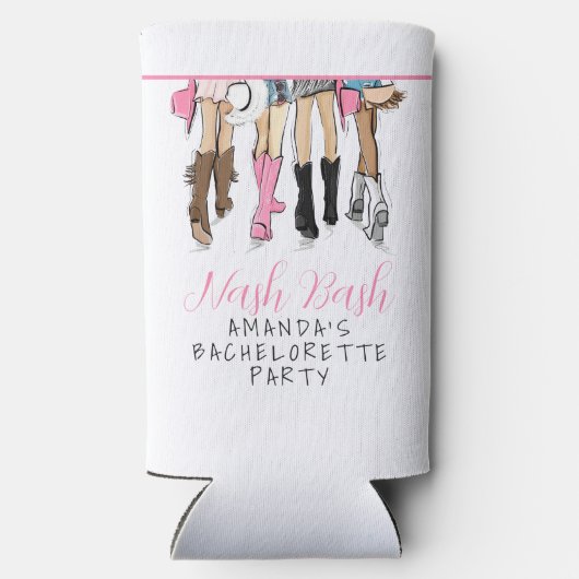 Nash Bash Nashville Bachelorette Mode Custom Seltzer Blikjeskoeler (Achterkant)