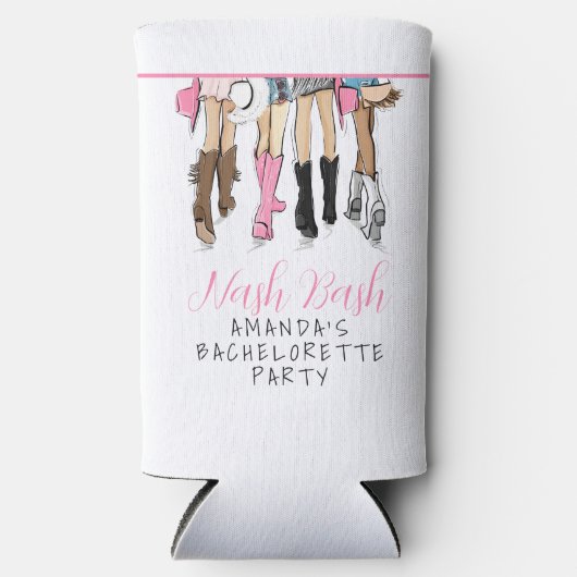 Nash Bash Nashville Bachelorette Mode Custom Seltzer Blikjeskoeler (Voorkant)