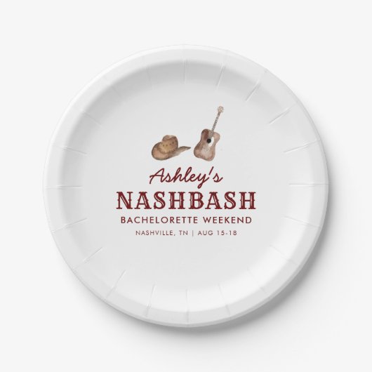 Nash Bash Nashville Bachelorette Party Weekend Papieren Bordje (Voorkant)