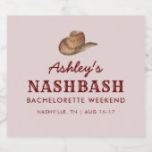 Nash Bash Nashville Bachelorette Party Weekend Sparkling Wijnetiket (Enkel label)