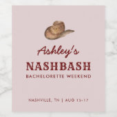 Nash Bash Nashville Bachelorette Party Weekend Wijn Etiket (Enkel label)