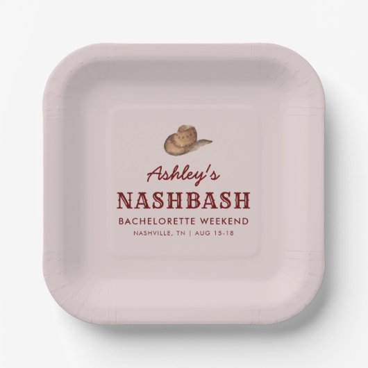 Nash Bash Nashville Meisjesweekend Papieren Bordje (Voorkant)
