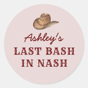 Nash Bash Nashville vrijgezellenfeest laatste Bash Ronde Sticker