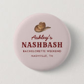 Nash Bash Nashville vrijgezellenfeest weekend Ronde Button 5,7 Cm (Voorkant)