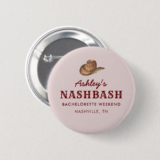 Nash Bash Nashville vrijgezellenfeest weekend Ronde Button 5,7 Cm (Voorkant /achterkant)