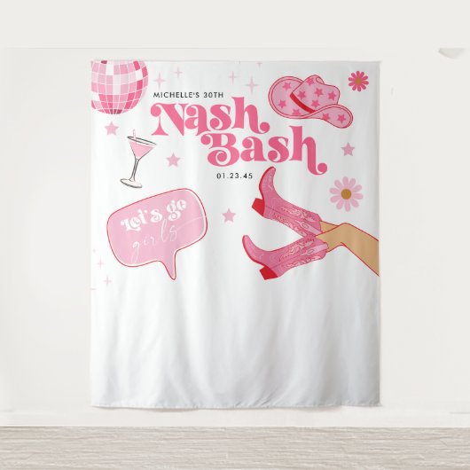 Nash Bash Rodeo Bachelorette Feest Wandkleed (Voorkant)