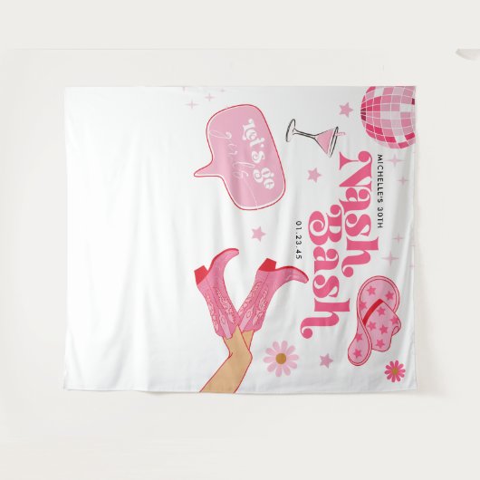 Nash Bash Rodeo Vrouwenfeestje Wandkleed (Voorkant (horizontaal))