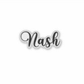 Nash naam - handgeschreven kalligrafie sticker (Voorkant)