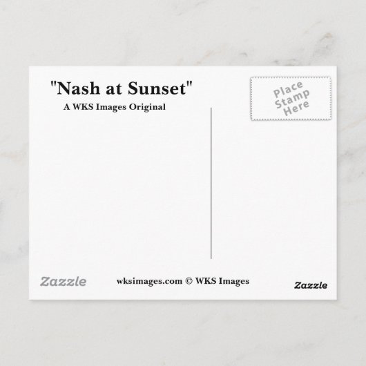 Nash op Sunset Briefkaart (Achterkant)