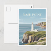Nash Point Lighthouse Llantwit Major Briefkaart (Voorkant / Achterkant)