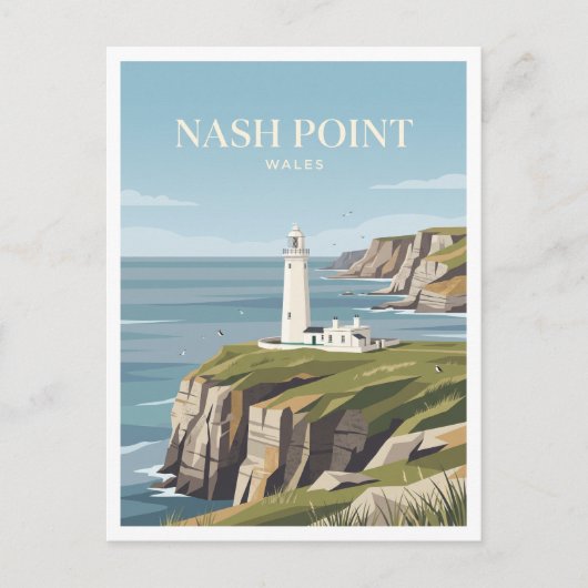 Nash Point Lighthouse Llantwit Major Briefkaart (Voorkant)