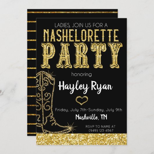 Nashelorette Bachelorette Nashville Kaart (Voorkant / Achterkant)