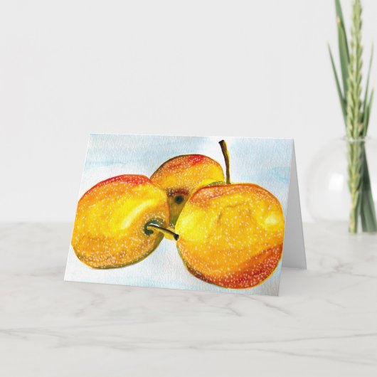 Nashi pear yellow waterverf fruit kaart (Voorkant)