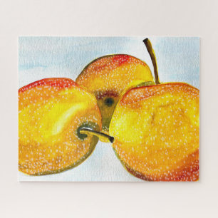 Nashi pear yellow waterverf fruit legpuzzel