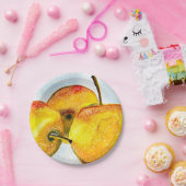 Nashi pear yellow waterverf fruit papieren bordje (Feest)