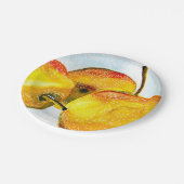 Nashi pear yellow waterverf fruit papieren bordje (Gekanteld)