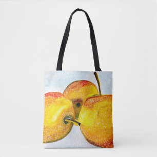 Nashi pear yellow waterverf fruit tote bag