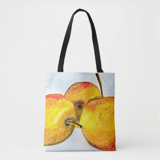 Nashi pear yellow waterverf fruit tote bag (Voorkant)