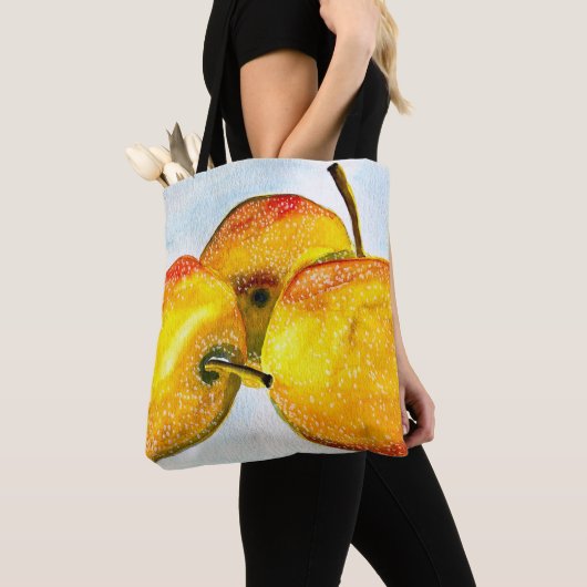 Nashi pear yellow waterverf fruit tote bag (Dichtbij)